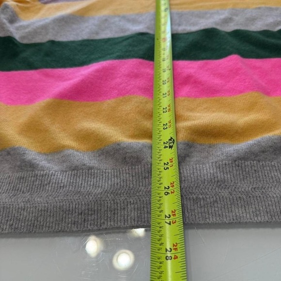 Boden Cashmere Blend Rainbow Stripe Sweater | Pink Green Yellow XL - Picture 7 of 8